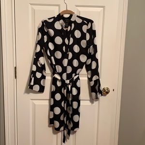 Black and white polka dot dress